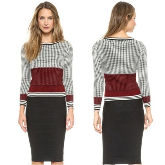 Diane Von Furstenberg DVF Wool Crewneck Geometric Print Sweater Size XS (P) - Picture 4 of 13